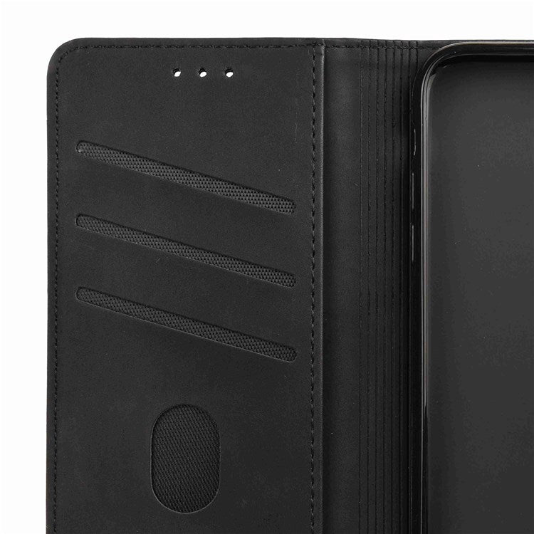For Samsung Galaxy M53 5G Splicing PU Leather Skin-touch Feeling Case Stand Magnetic Absorption Full Protection Flip Folio Wallet Cover - Black
