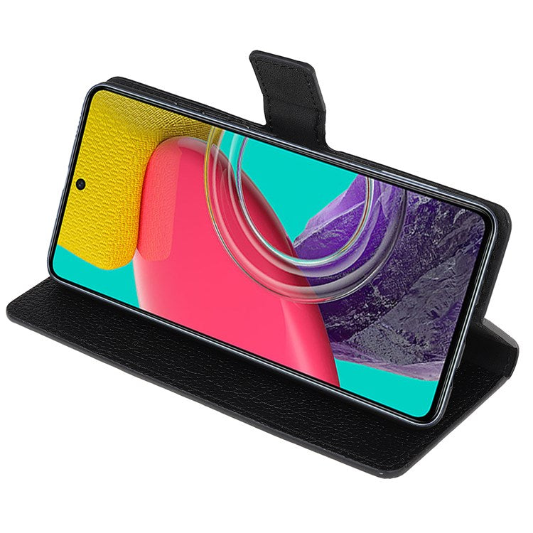 For Samsung Galaxy M53 5G Litchi Texture Wallet Case Shockproof PU Leather Stand Phone Cover