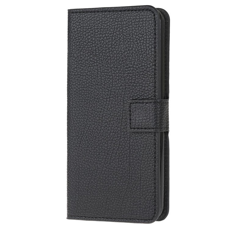 For Samsung Galaxy M33 5G (India) Case Cover Litchi Texture Leather Wallet Magnetic Clasp Cell Phone Protector Phone Shell