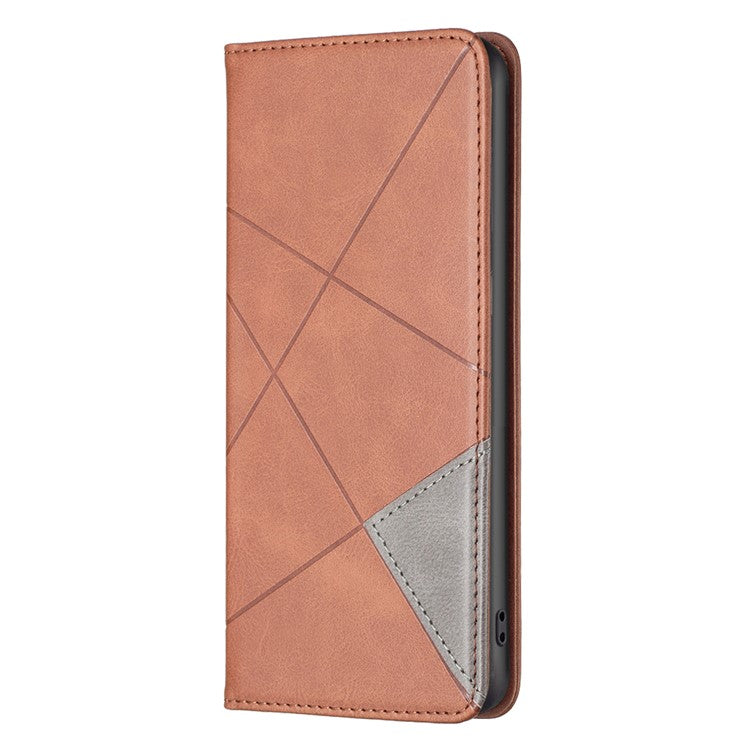 For Samsung Galaxy M33 5G (Global) Leather Case with Card Holder Imprinting Pattern Phone Stand Cover - Brown