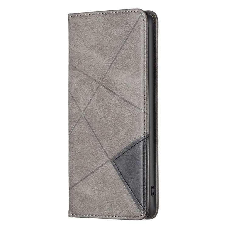 For Samsung Galaxy M33 5G (Global) Leather Case with Card Holder Imprinting Pattern Phone Stand Cover - Grey