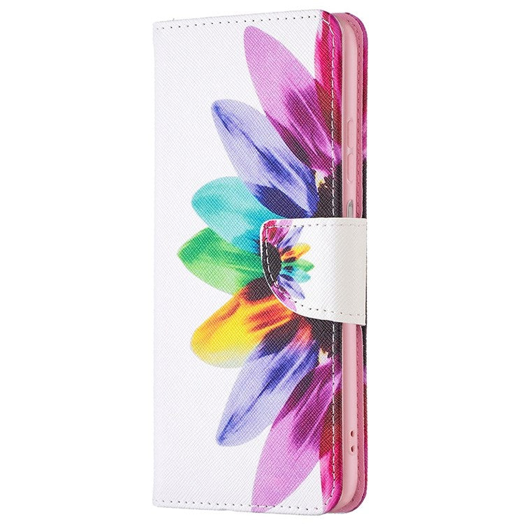 For Samsung Galaxy M33 5G (Global Version) Phone Case Pattern Printing PU Leather Wallet Stand Cover - Sunflower