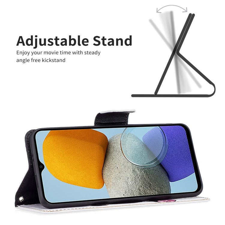 For Samsung Galaxy M23 / F23 5G Leather Case Pattern Printing Wallet Stand Flip Mobile Cover - Panda