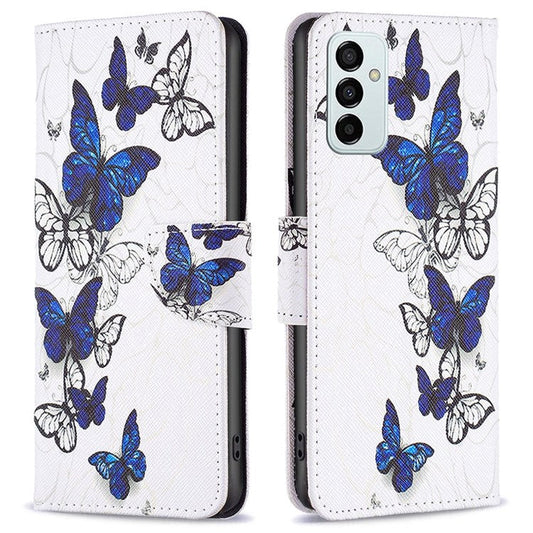 For Samsung Galaxy M23 / F23 5G Leather Case Pattern Printing Wallet Stand Flip Mobile Cover - Butterflies