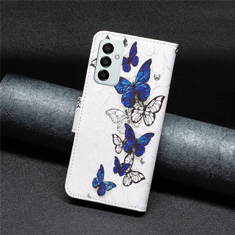 For Samsung Galaxy M23 / F23 5G Leather Case Pattern Printing Wallet Stand Flip Mobile Cover - Butterflies