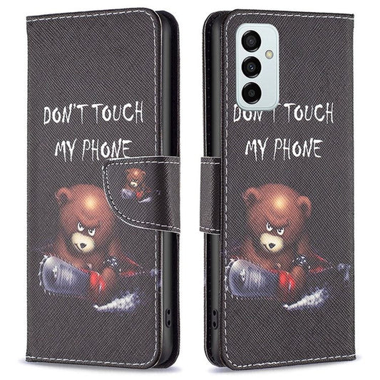 For Samsung Galaxy M23 / F23 5G Phone Case Pattern Printing PU Leather Wallet Stand Cover - Bear