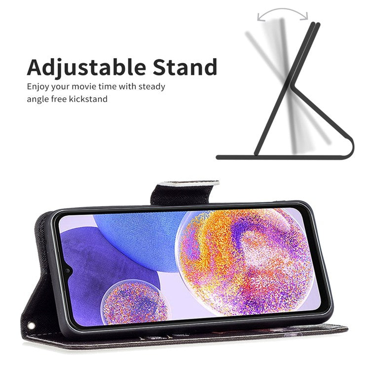 For Samsung Galaxy M23 / F23 5G Phone Case Pattern Printing PU Leather Wallet Stand Cover - Bear