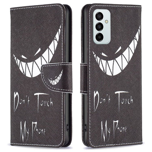 For Samsung Galaxy M23 / F23 5G Phone Case Pattern Printing PU Leather Wallet Stand Cover - Don't Touch My Phone