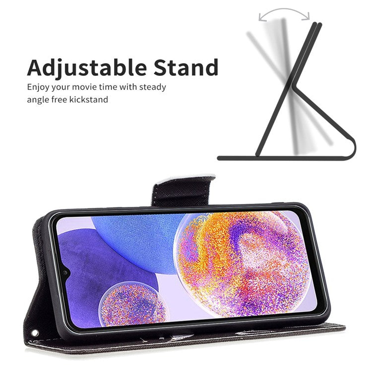 For Samsung Galaxy M23 / F23 5G Phone Case Pattern Printing PU Leather Wallet Stand Cover - Don't Touch My Phone