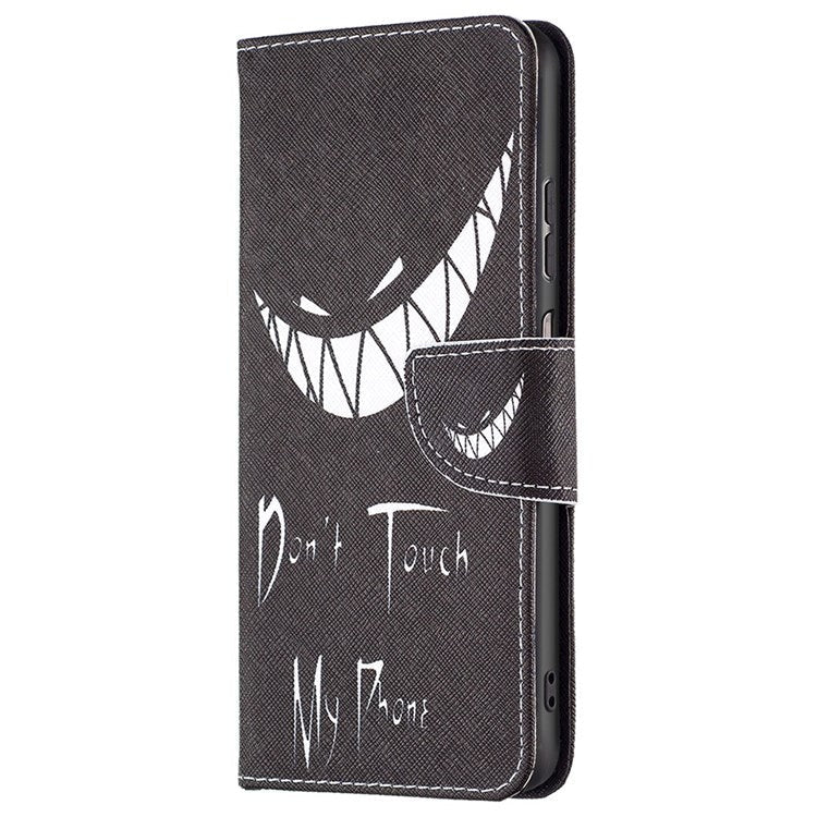 For Samsung Galaxy M23 / F23 5G Phone Case Pattern Printing PU Leather Wallet Stand Cover - Don't Touch My Phone