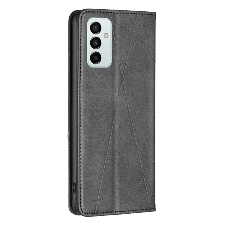For Samsung Galaxy M23 5G / F23 5G Leather Case with Card Holder Imprinting Pattern Phone Stand Cover - Black