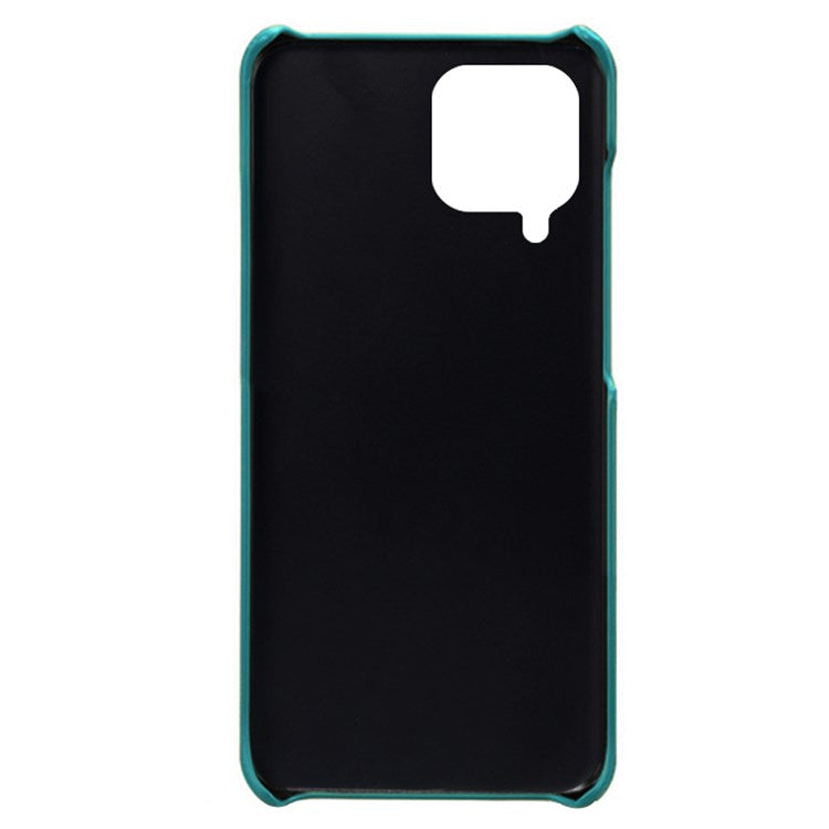 For Samsung Galaxy M33 5G (Global Version) Textured PU Leather Coated PC Phone Case Back Guard Shell - Green