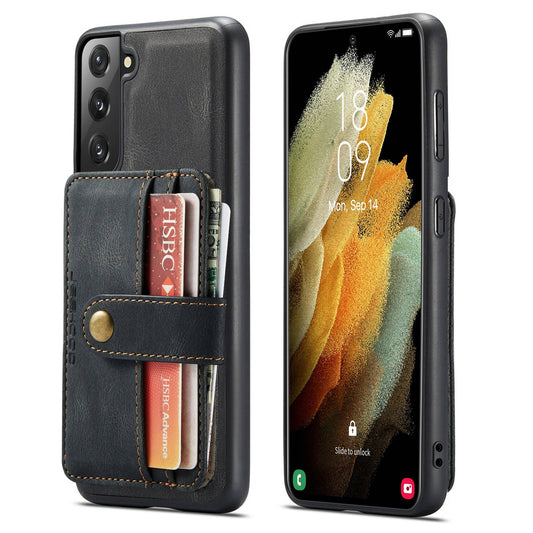 JEEHOOD Detachable Cover for Samsung Galaxy S20 Plus 4G/5G Magnetic Wallet Leather Coated TPU RFID Blocking Mobile Phone Case - Black
