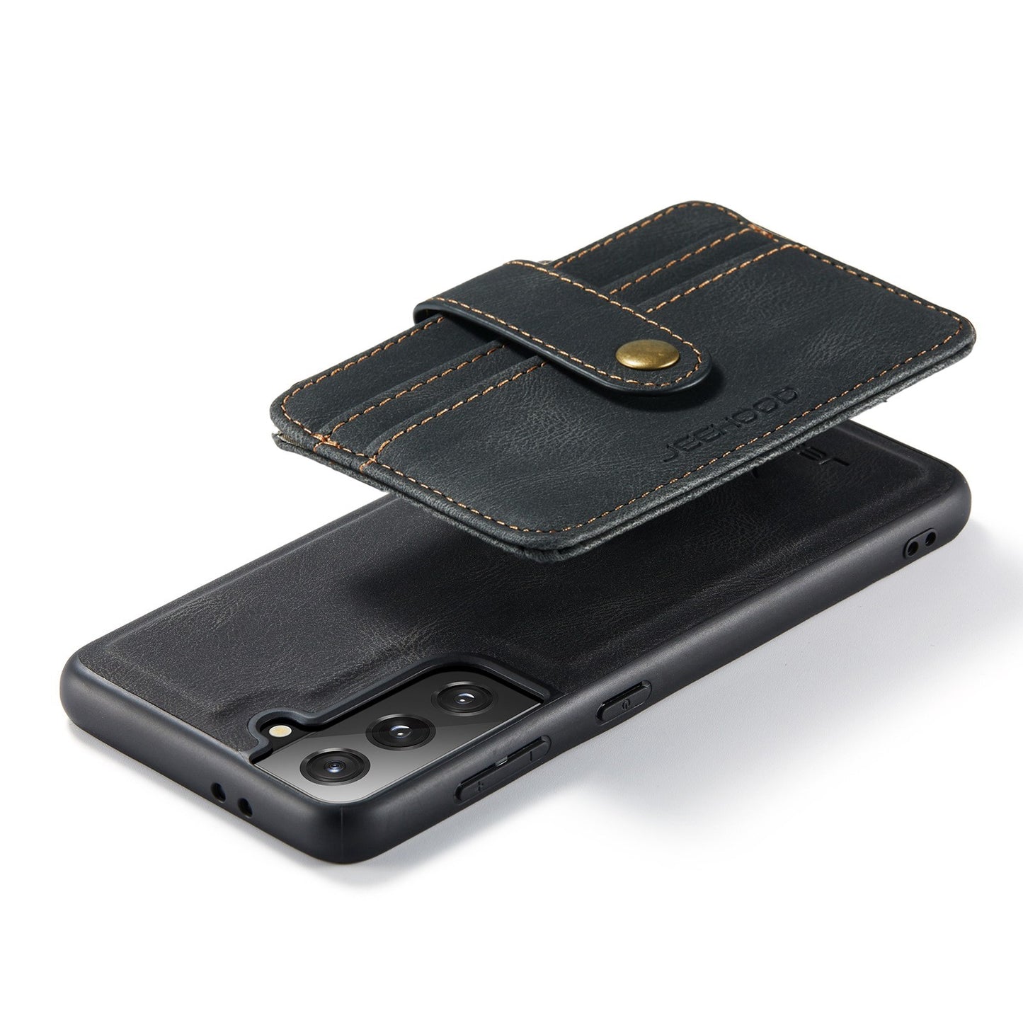 JEEHOOD Detachable Cover for Samsung Galaxy S20 Plus 4G/5G Magnetic Wallet Leather Coated TPU RFID Blocking Mobile Phone Case - Black