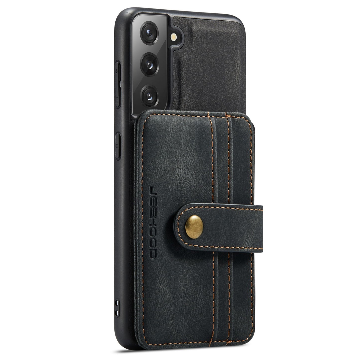 JEEHOOD Detachable Cover for Samsung Galaxy S20 Plus 4G/5G Magnetic Wallet Leather Coated TPU RFID Blocking Mobile Phone Case - Black