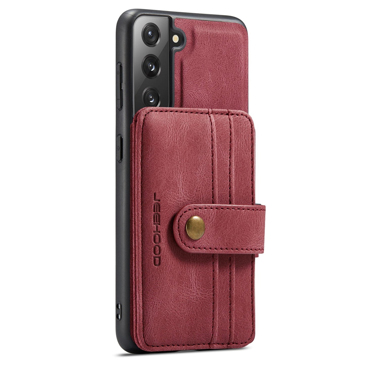 JEEHOOD Detachable Cover for Samsung Galaxy S20 Plus 4G/5G Magnetic Wallet Leather Coated TPU RFID Blocking Mobile Phone Case - Red