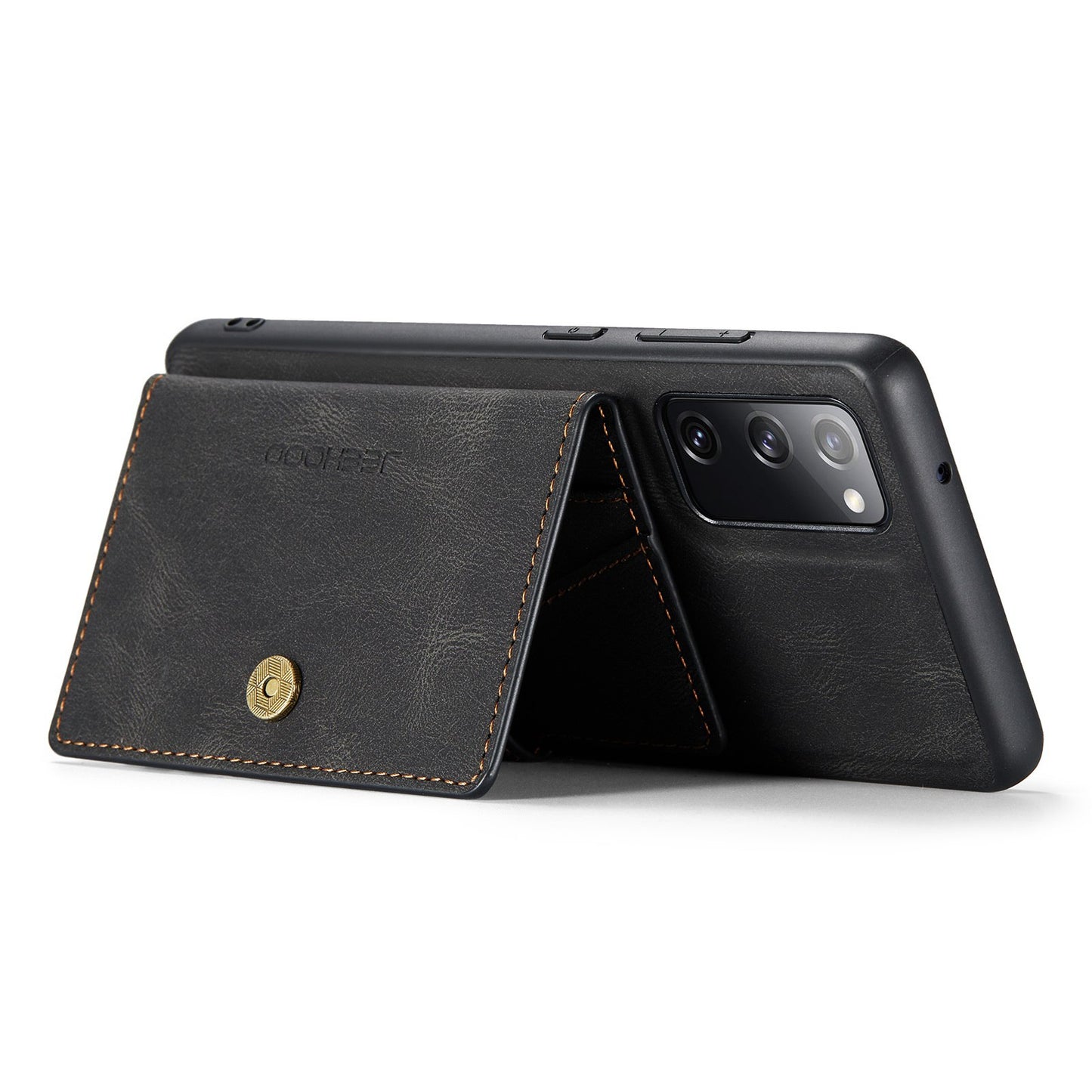 JEEHOOD For Samsung Galaxy S20 FE 2022/S20 FE 4G/S20 FE 5G/S20 Lite Wallet Kickstand Cover Detachable 2-in-1 PU Leather Coated TPU Phone Case - Black