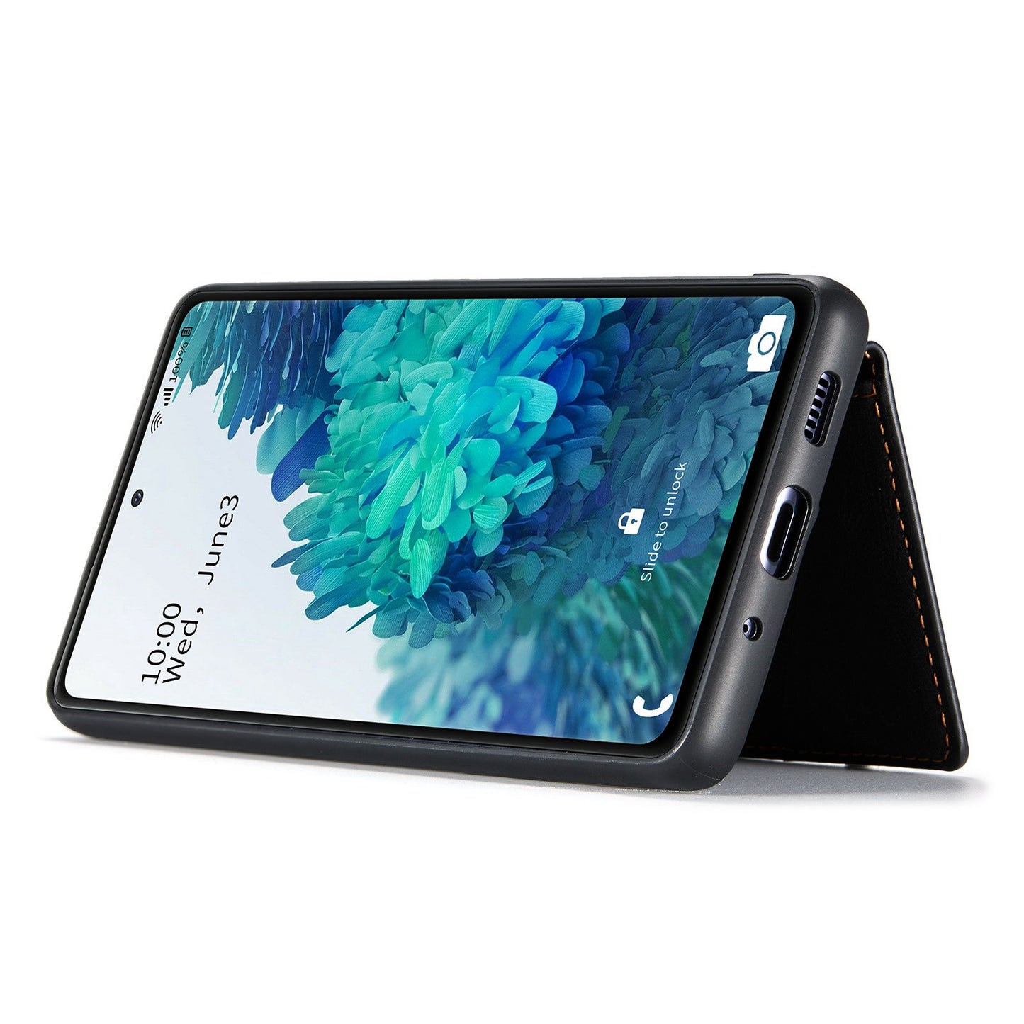 JEEHOOD For Samsung Galaxy S20 FE 2022/S20 FE 4G/S20 FE 5G/S20 Lite Wallet Kickstand Cover Detachable 2-in-1 PU Leather Coated TPU Phone Case - Black