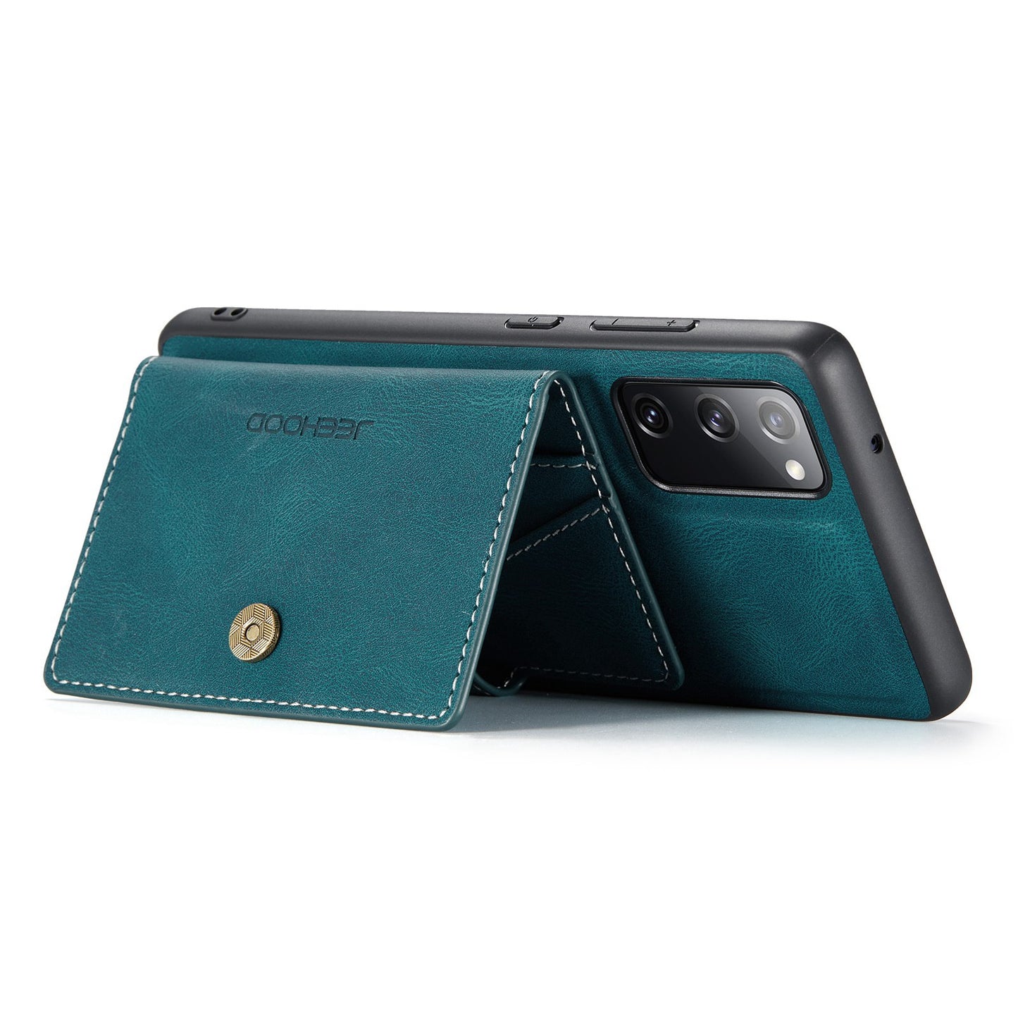JEEHOOD For Samsung Galaxy S20 FE 2022/S20 FE 4G/S20 FE 5G/S20 Lite Wallet Kickstand Cover Detachable 2-in-1 PU Leather Coated TPU Phone Case - Green