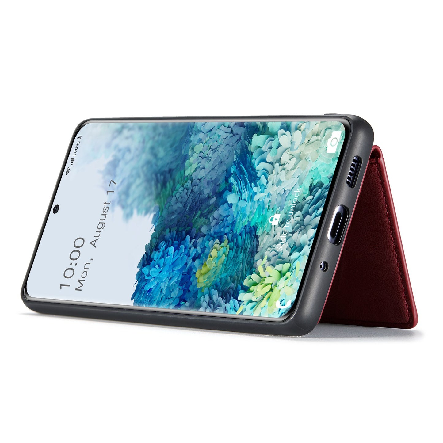 JEEHOOD For Samsung Galaxy S20 Plus 4G/S20 Plus 5G Detachable 2-in-1 Phone Cover PU Leather Coated TPU Wallet Kickstand Case - Red