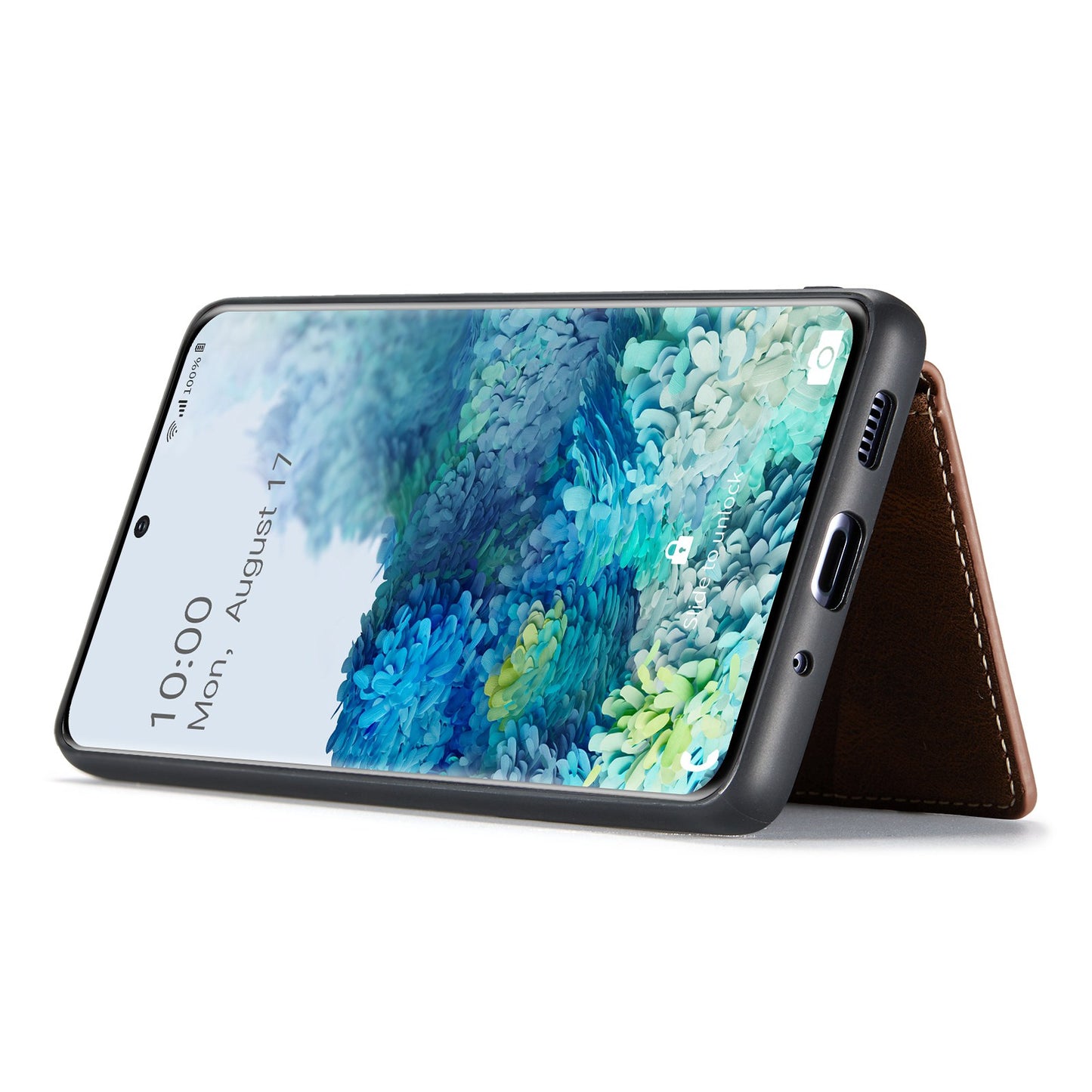 JEEHOOD For Samsung Galaxy S20 Plus 4G/S20 Plus 5G Detachable 2-in-1 Phone Cover PU Leather Coated TPU Wallet Kickstand Case - Brown