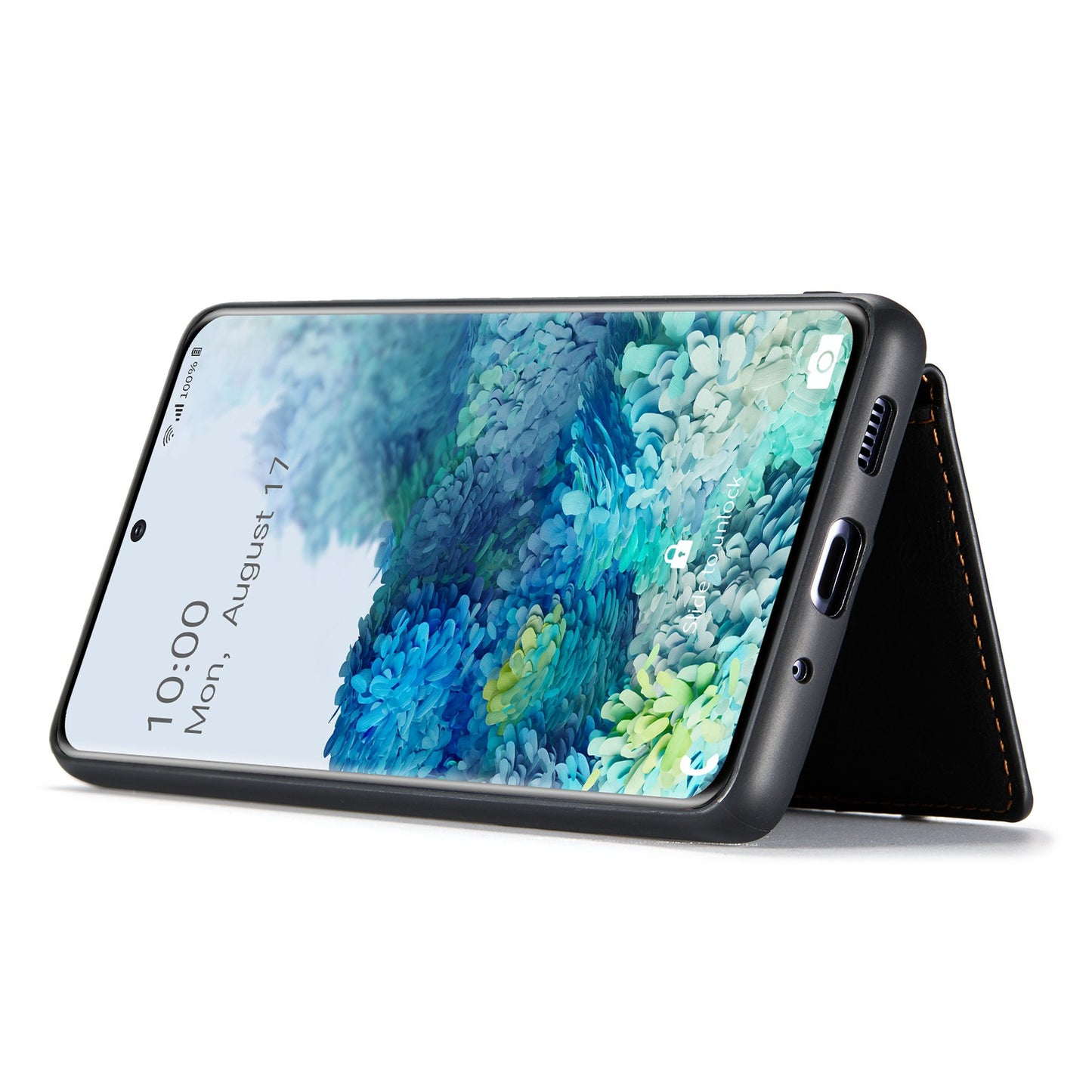 JEEHOOD For Samsung Galaxy S20 Plus 4G/S20 Plus 5G Detachable 2-in-1 Phone Cover PU Leather Coated TPU Wallet Kickstand Case - Black