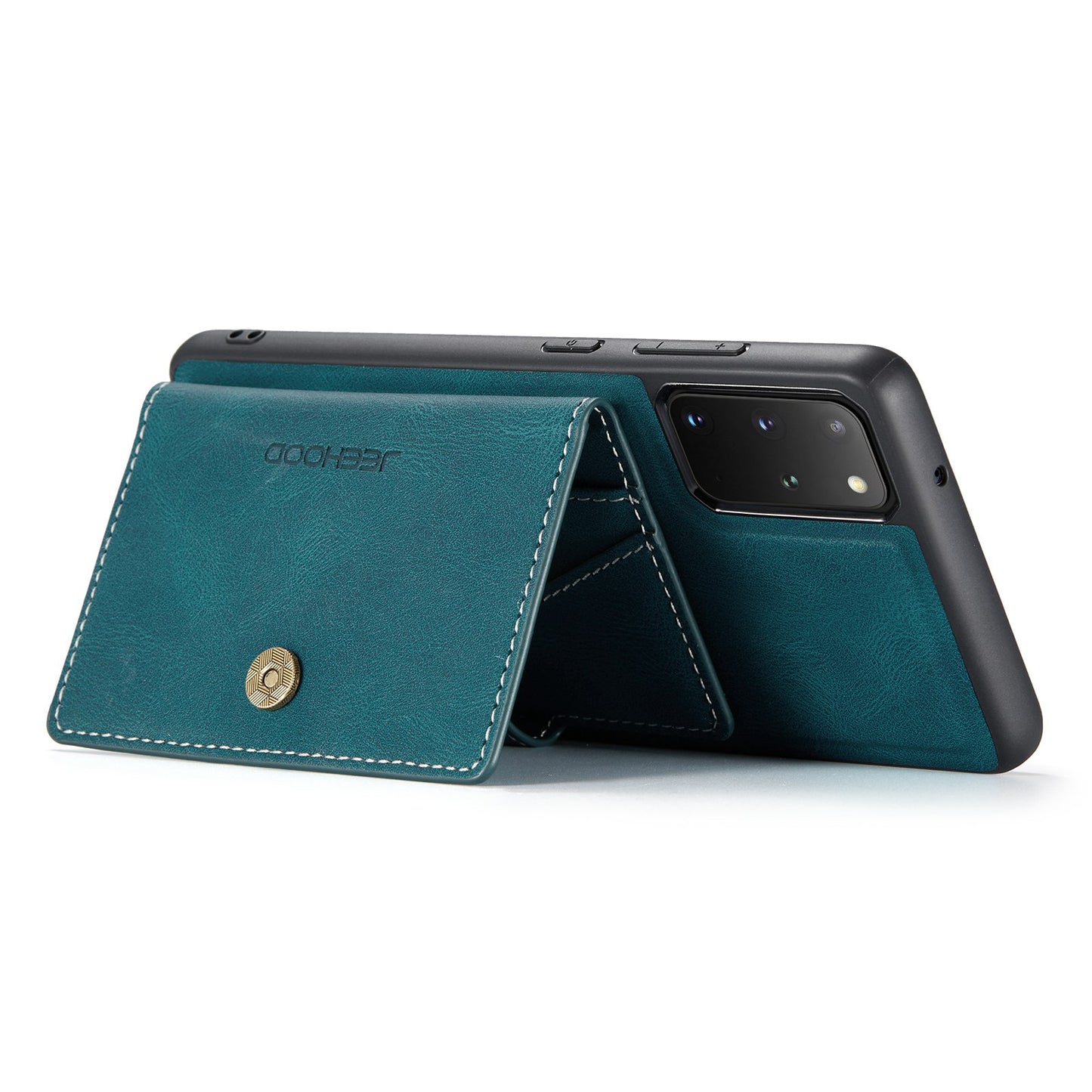 JEEHOOD For Samsung Galaxy S20 Plus 4G/S20 Plus 5G Detachable 2-in-1 Phone Cover PU Leather Coated TPU Wallet Kickstand Case - Green