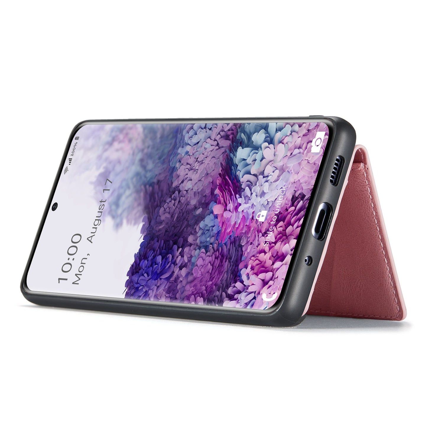 JEEHOOD For Samsung Galaxy S20 4G/5G Detachable Wallet Kickstand Case PU Leather Coated TPU Well-protected Phone Shell - Rose Gold