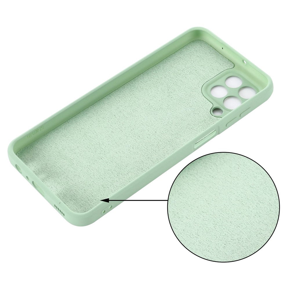 For Samsung Galaxy M33 5G (Global Version) Liquid Silicone Lightweight Slim Case Soft Microfiber Lining Phone Protector - Green