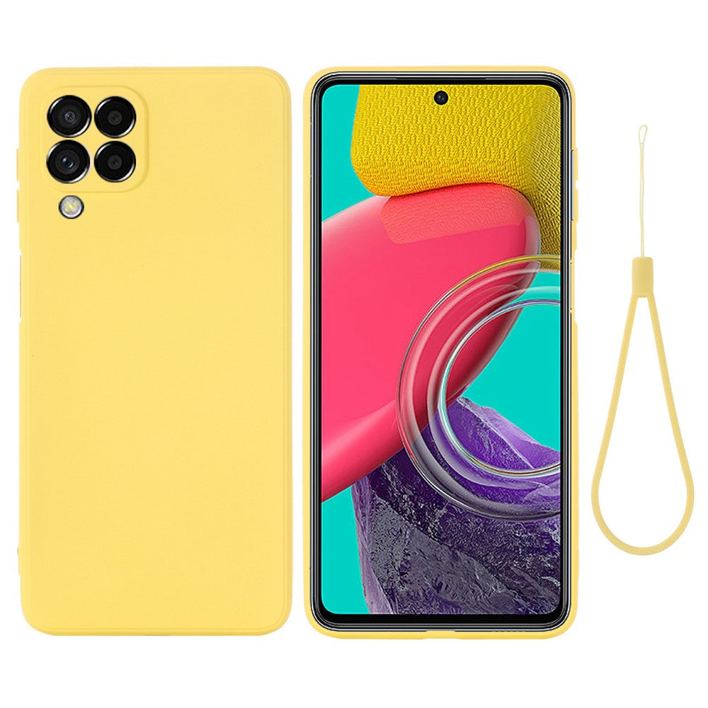 For Samsung Galaxy M33 5G (Global Version) Liquid Silicone Lightweight Slim Case Soft Microfiber Lining Phone Protector - Yellow