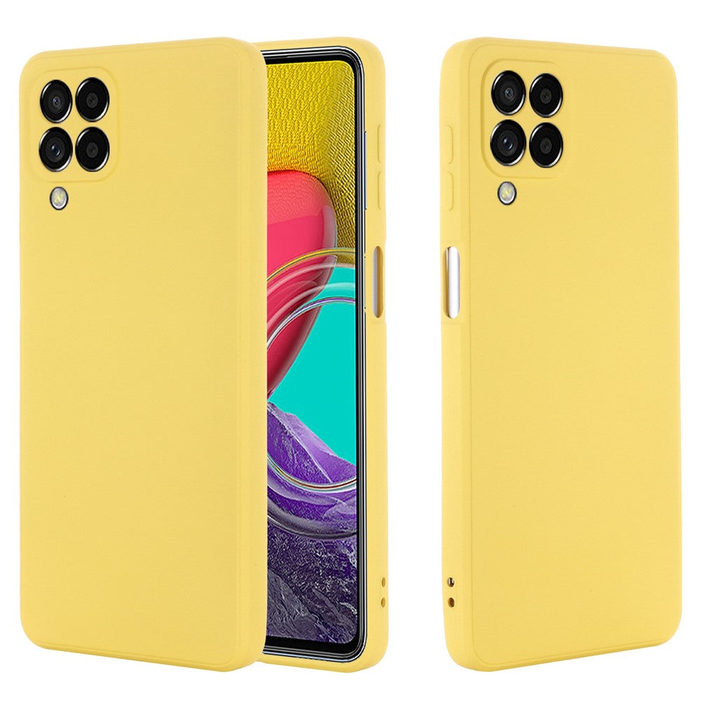 For Samsung Galaxy M33 5G (Global Version) Liquid Silicone Lightweight Slim Case Soft Microfiber Lining Phone Protector - Yellow