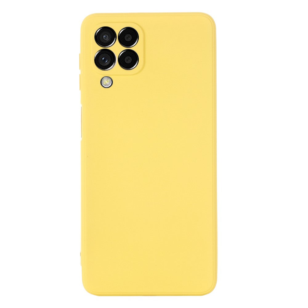 For Samsung Galaxy M33 5G (Global Version) Liquid Silicone Lightweight Slim Case Soft Microfiber Lining Phone Protector - Yellow