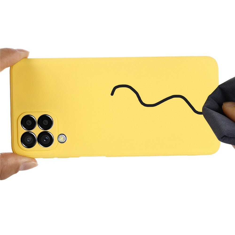 For Samsung Galaxy M33 5G (Global Version) Liquid Silicone Lightweight Slim Case Soft Microfiber Lining Phone Protector - Yellow