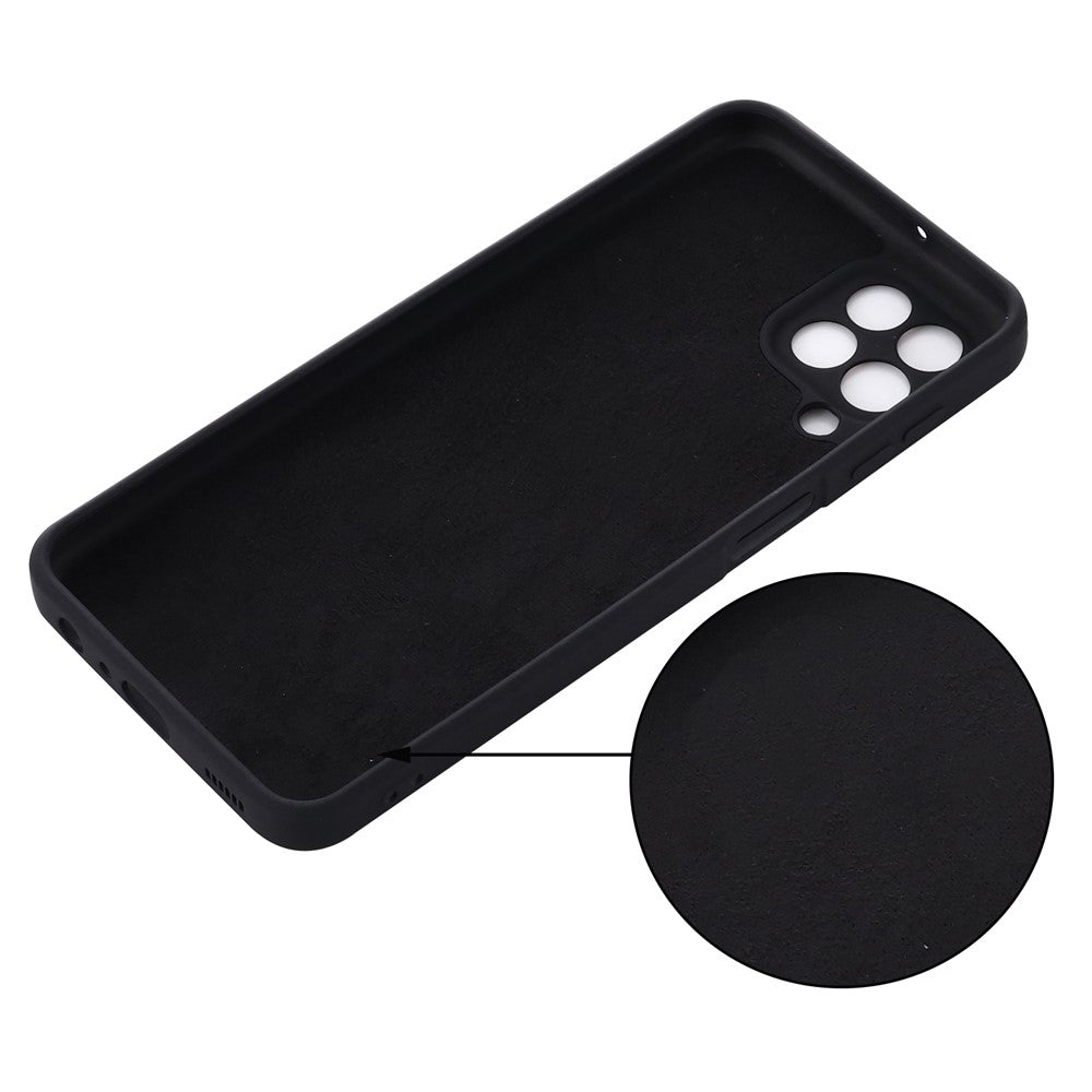 For Samsung Galaxy M33 5G (Global Version) Liquid Silicone Lightweight Slim Case Soft Microfiber Lining Phone Protector - Black