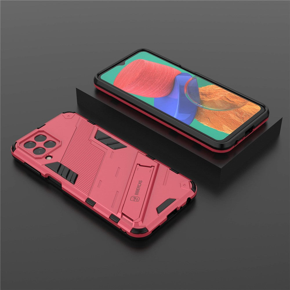 For Samsung Galaxy M33 5G (Global) PC + TPU Case Phone Back Cover with Kickstand - Rose