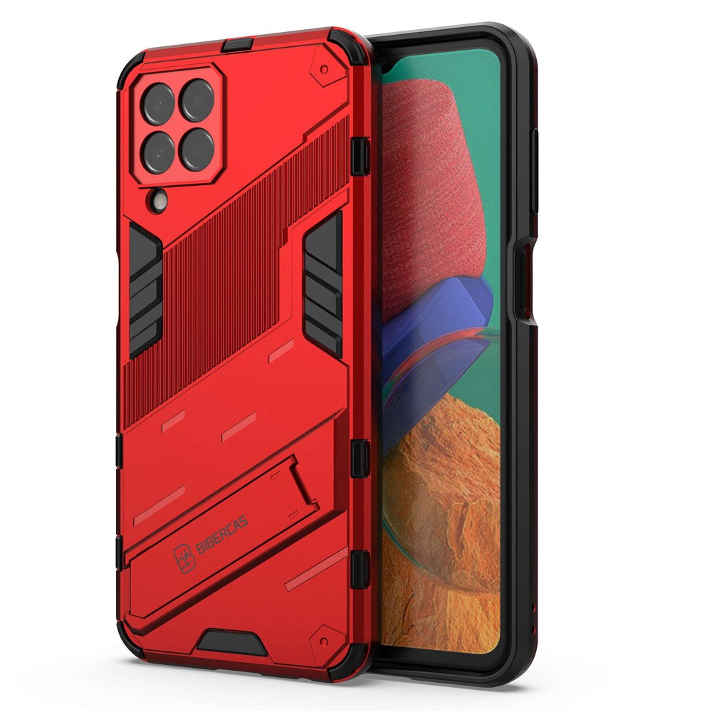 For Samsung Galaxy M33 5G (Global) PC + TPU Case Phone Back Cover with Kickstand - Red