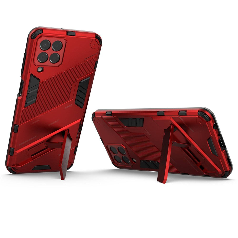 For Samsung Galaxy M33 5G (Global) PC + TPU Case Phone Back Cover with Kickstand - Red
