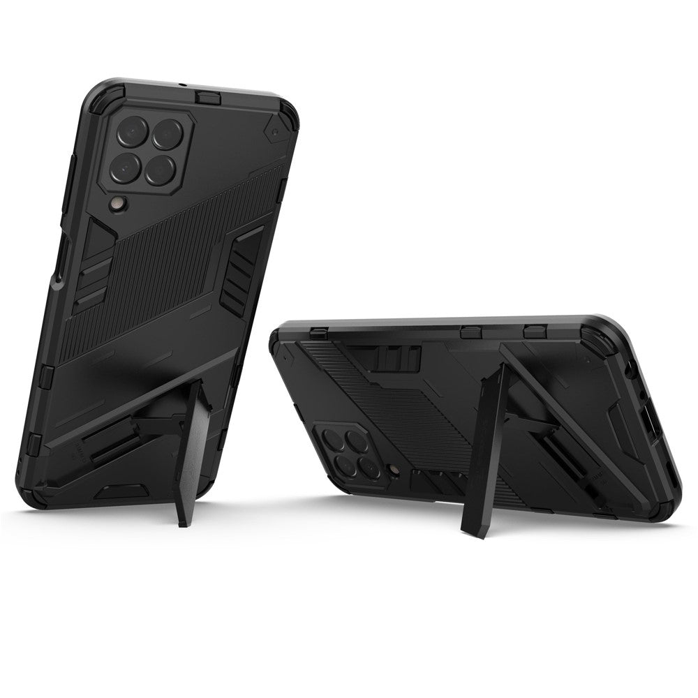 For Samsung Galaxy M33 5G (Global) PC + TPU Case Phone Back Cover with Kickstand - Black