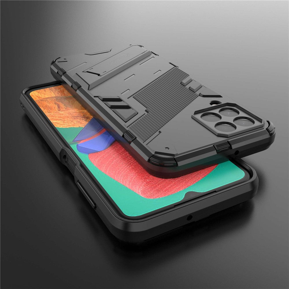 For Samsung Galaxy M33 5G (Global) PC + TPU Case Phone Back Cover with Kickstand - Black