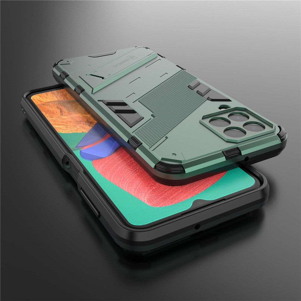 For Samsung Galaxy M33 5G (Global) PC + TPU Case Phone Back Cover with Kickstand - Green