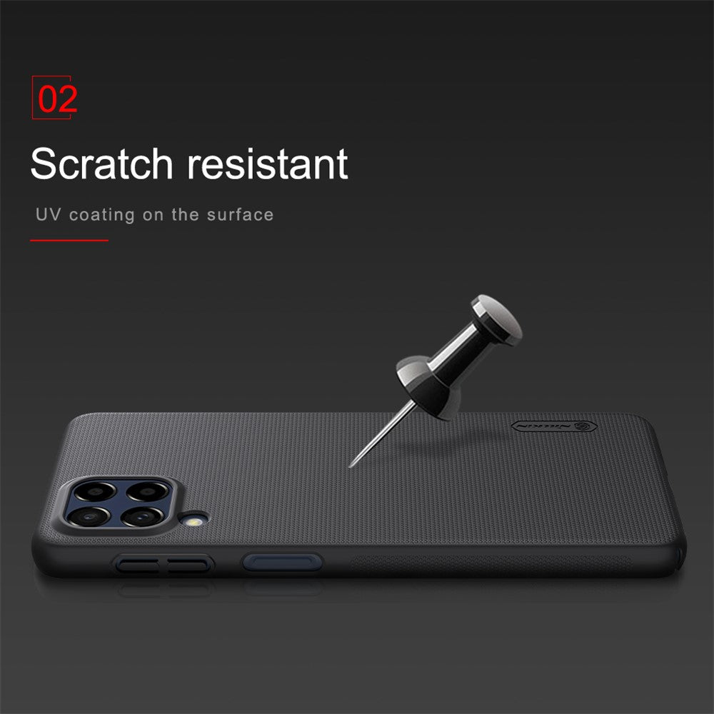 NILLKIN Super Frosted Shield Phone Case for Samsung Galaxy M53 5G Shockproof Matte Finish Surface Hard PC Phone Cover Shell - White