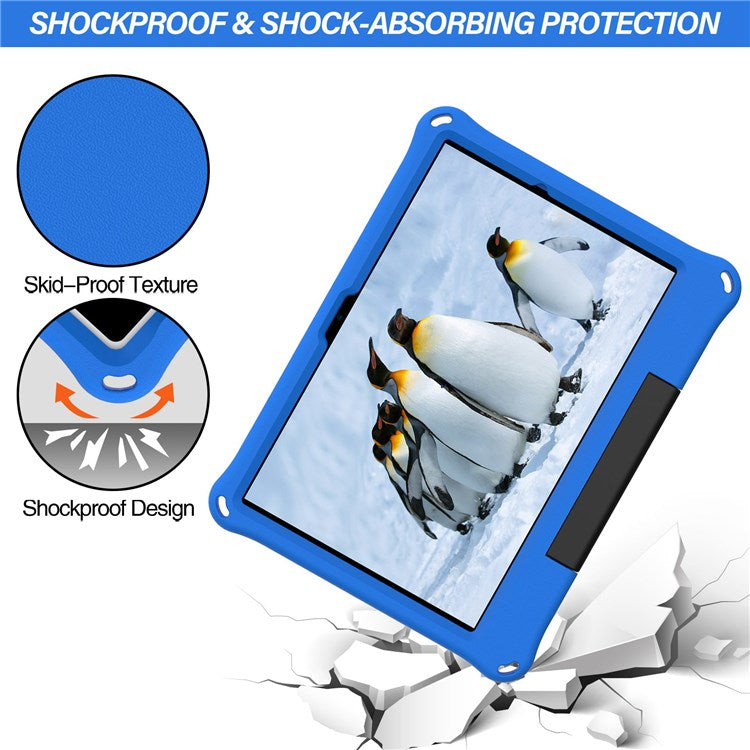 For Samsung Galaxy Tab A8 10.5 (2021) / (2022) EVA Tablet Protective Case Foldable Ring Kickstand Design Drop-proof Cover - Blue