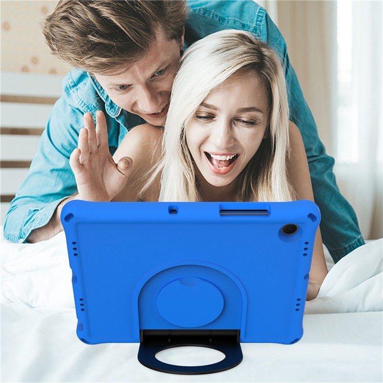 For Samsung Galaxy Tab A8 10.5 (2021) / (2022) EVA Tablet Protective Case Foldable Ring Kickstand Design Drop-proof Cover - Blue
