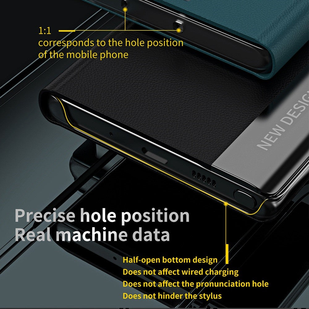 For Samsung Galaxy M53 5G PU Leather Electroplating Stand Function Case Flip Cell Phone Shell - Green