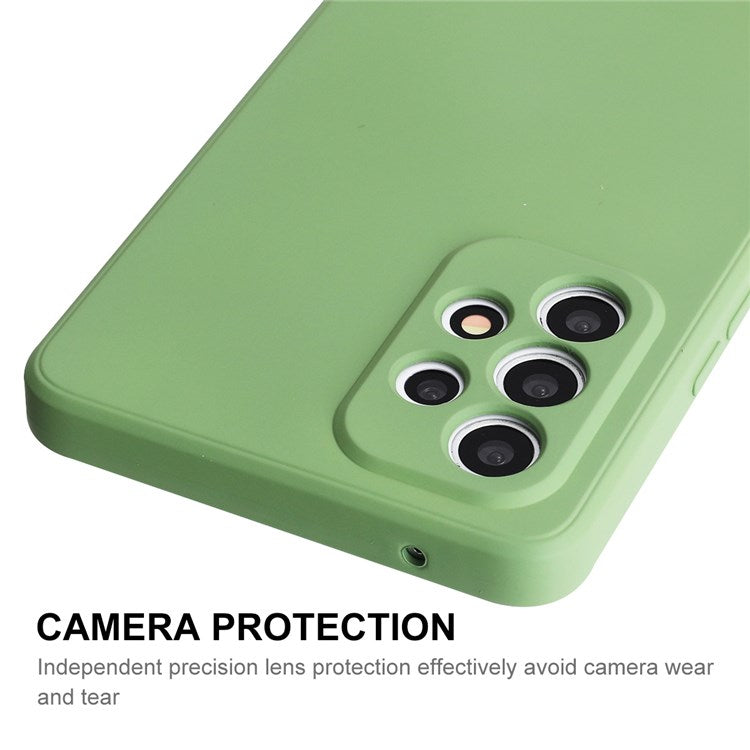 ENKAY HAT PRINCE Liquid Silicone Case for Samsung Galaxy A53 5G, Drop Resistant Straight Edge Design Camera Protection Lens Protector Cover - Black