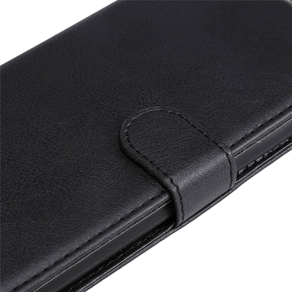 For Samsung Galaxy M33 5G (Global) Case Solid Color Leather Mobile Cover Wallet Stand with Strap - Black