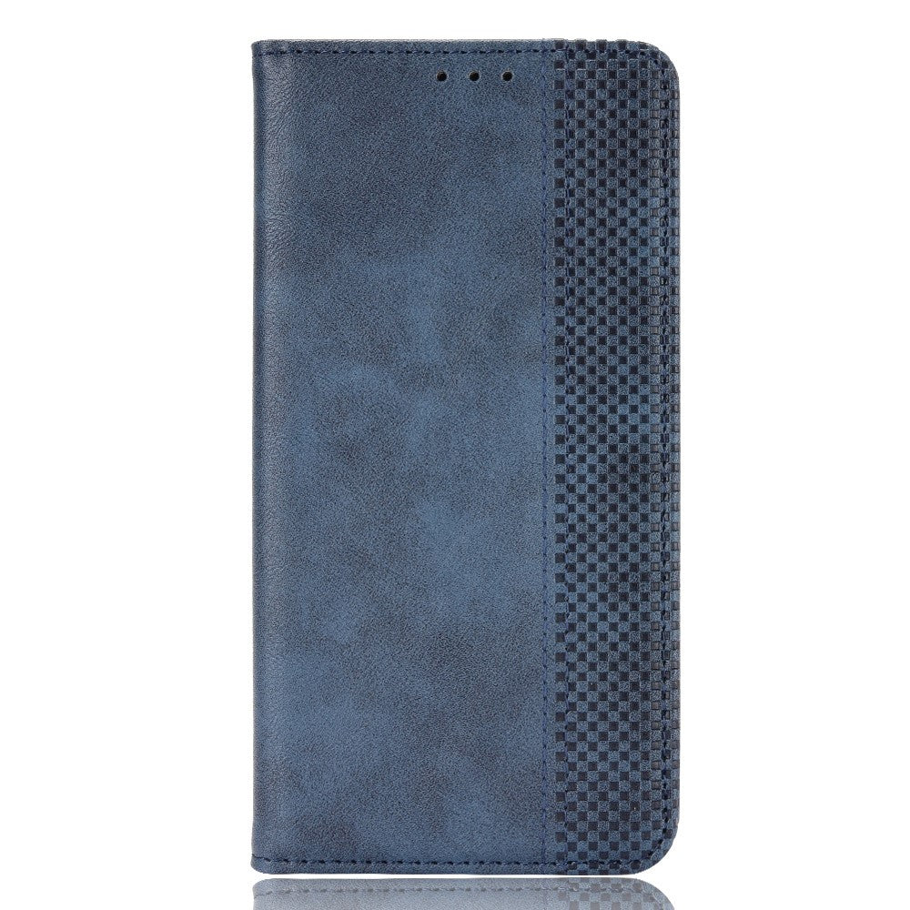 Auto-Absorbed Phone Cover for Samsung Galaxy M53 5G, Retro Surface Anti-Fall Wallet Stand Leather Mobile Phone Accessory - Blue