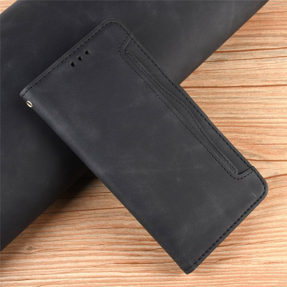 For Samsung Galaxy M33 5G (Global Version) Flip Wallet Case PU Leather Multiple Card Slots Stand Magnetic Closure Shockproof Folio Cover - Black