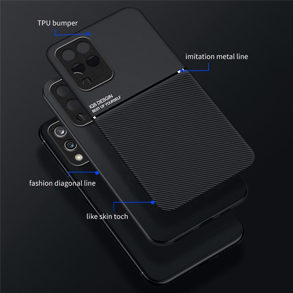 For Samsung Galaxy M33 5G (Global Version) Shockproof Phone Case Wear-resistant Precise Cutout PU Leather + TPU Imprinted Cell Phone Cover with Built-in Magnetic Metal Sheet - Green