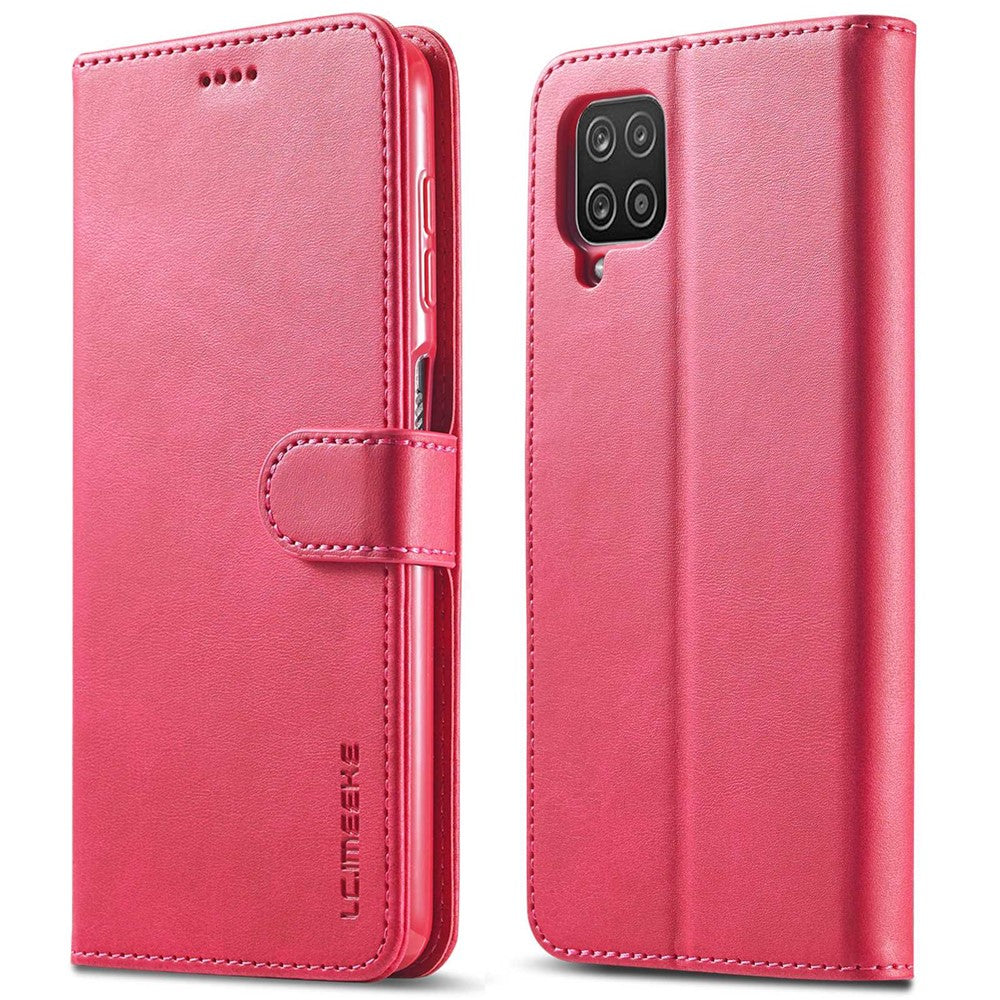 LC.IMEEKE Flip Phone Cover for Samsung Galaxy M53 5G, PU Leather TPU Shockproof Shell Folding Stand Folio Case - Red